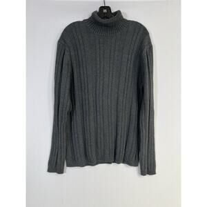 Vintage Express Cable Knit‎ Sweater Men’s Sz XL Gray Fisherman Chunky Turtleneck